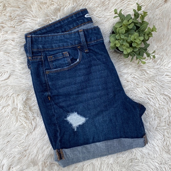 Old Navy Mid Rise Jean Shorts 💗 Dark Wash - Picture 6 of 13